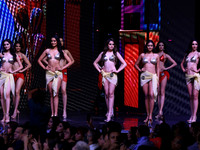 Contestants walk the ramp during the grand finale of Miss Universe India 2024 in Jaipur, Rajasthan, India, on September 22, 2024. (