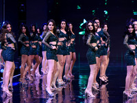 Contestants walk the ramp during the grand finale of Miss Universe India 2024 in Jaipur, Rajasthan, India, on September 22, 2024. (