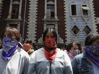 Colleagues of the 43 missing students from Ayotzinapa protest outside the Ministry of the Interior in Mexico City, Mexico, on September 23,...