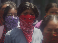 Colleagues of the 43 missing students from Ayotzinapa protest outside the Ministry of the Interior in Mexico City, Mexico, on September 23,...