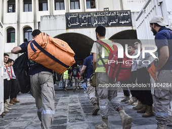 People who flee their villages in southern Lebanon are received at an art institute transformed into a shelter for persons displaced by conf...