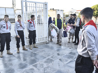 People who flee their villages in southern Lebanon are received at an art institute transformed into a shelter for persons displaced by conf...