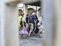 People who flee their villages in southern Lebanon are received at an art institute transformed into a shelter for persons displaced by conf...