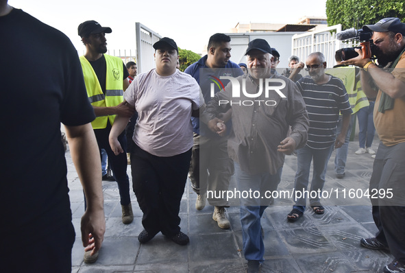 People who flee their villages in southern Lebanon are received at an art institute transformed into a shelter for persons displaced by conf...