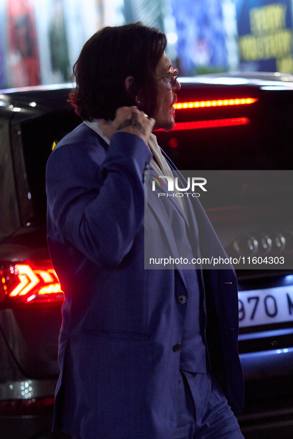 Johnny Depp arrives at the Maria Cristina hotel during the 72nd San Sebastian International Film Festival in San Sebastian, Spain, on Septem...