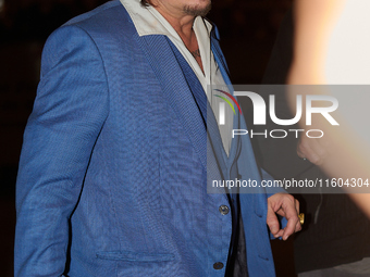 Johnny Depp arrives at the Maria Cristina hotel during the 72nd San Sebastian International Film Festival in San Sebastian, Spain, on Septem...