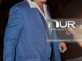 Johnny Depp arrives at the Maria Cristina hotel during the 72nd San Sebastian International Film Festival in San Sebastian, Spain, on Septem...