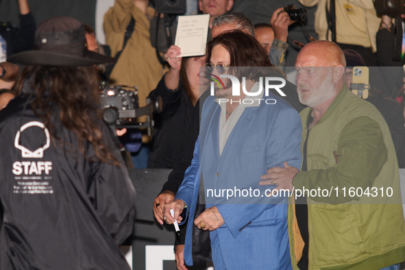 Johnny Depp arrives at the Maria Cristina hotel during the 72nd San Sebastian International Film Festival in San Sebastian, Spain, on Septem...