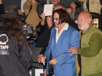 Johnny Depp arrives at the Maria Cristina hotel during the 72nd San Sebastian International Film Festival in San Sebastian, Spain, on Septem...