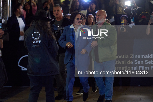 Johnny Depp arrives at the Maria Cristina hotel during the 72nd San Sebastian International Film Festival in San Sebastian, Spain, on Septem...