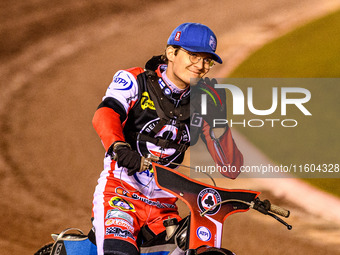 Belle Vue Aces' Antti Vuolas participates in the parade lap during the Rowe Motor Oil Premiership Grand Final 1st Leg between Belle Vue Aces...