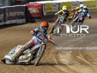 Belle Vue Aces' Jaimon Lidsey builds up a clear lead during the Rowe Motor Oil Premiership Grand Final 1st Leg between Belle Vue Aces and Le...