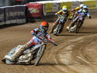 Belle Vue Aces' Jaimon Lidsey builds up a clear lead during the Rowe Motor Oil Premiership Grand Final 1st Leg between Belle Vue Aces and Le...