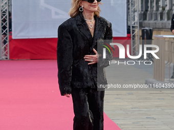 Isabelle Huppert attends the red carpet of the film Yeohaengjaui Pilyo during the 72nd San Sebastian International Film Festival in San Seba...