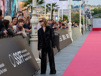 Isabelle Huppert attends the red carpet of the film Yeohaengjaui Pilyo during the 72nd San Sebastian International Film Festival in San Seba...