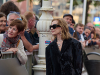 Isabelle Huppert attends the red carpet of the film Yeohaengjaui Pilyo during the 72nd San Sebastian International Film Festival in San Seba...