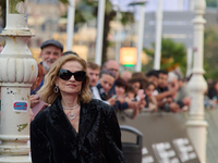 Isabelle Huppert attends the red carpet of the film Yeohaengjaui Pilyo during the 72nd San Sebastian International Film Festival in San Seba...