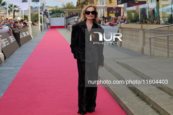 Isabelle Huppert attends the red carpet of the film Yeohaengjaui Pilyo during the 72nd San Sebastian International Film Festival in San Seba...