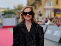 Isabelle Huppert attends the red carpet of the film Yeohaengjaui Pilyo during the 72nd San Sebastian International Film Festival in San Seba...