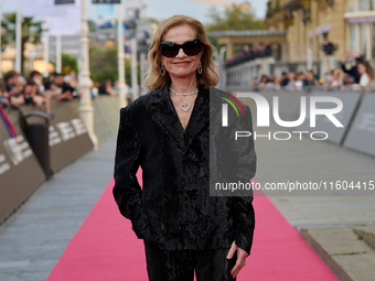 Isabelle Huppert attends the red carpet of the film Yeohaengjaui Pilyo during the 72nd San Sebastian International Film Festival in San Seba...