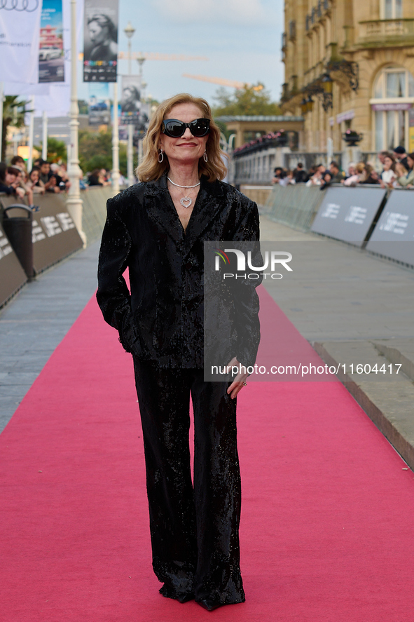 Isabelle Huppert attends the red carpet of the film Yeohaengjaui Pilyo during the 72nd San Sebastian International Film Festival in San Seba...