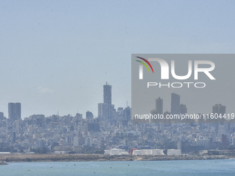 This overview is taken from Dbayeh, north of Beirut, in Beirut, Lebanon, on September 23, 2024. The Israeli army says it conducts a ''target...