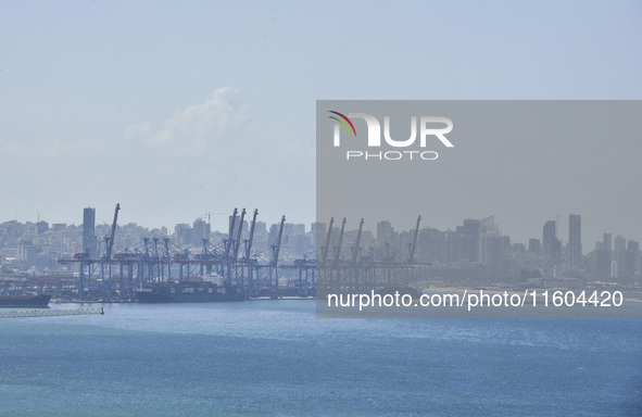 This overview is taken from Dbayeh, north of Beirut, in Beirut, Lebanon, on September 23, 2024. The Israeli army says it conducts a ''target...