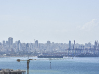 This overview is taken from Dbayeh, north of Beirut, in Beirut, Lebanon, on September 23, 2024. The Israeli army says it conducts a ''target...