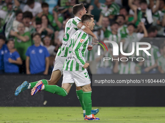 Giovani Lo Celso of Real Betis celebrates a goal during the La Liga EA Sports match between Real Betis and RCD Mallorca at Benito Villamarin...