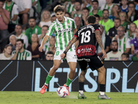 Ez Abde of Real Betis battles for the ball during the La Liga EA Sports match between Real Betis and RCD Mallorca at Benito Villamarin in Se...