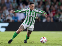 Chimy Avila of Real Betis is in action during the La Liga EA Sports match between Real Betis and RCD Mallorca at Benito Villamarin in Sevill...