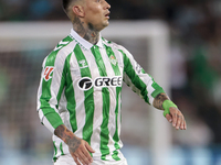 Chimy Avila of Real Betis controls the ball during the La Liga EA Sports match between Real Betis and RCD Mallorca at Benito Villamarin in S...