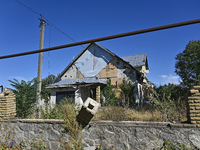 A building is destroyed by Russian shelling on the territory of the Vozdvyzhivka territorial community in Zaporizhzhia region, southeastern...