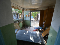 Inside the house damaged by Russian shelling on the territory of the Vozdvyzhivka territorial community in Zaporizhzhia region, southeastern...