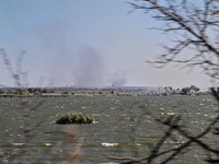 A railroad bridge across the Kurakhove Reservoir is destroyed by Russian shelling in Kurakhove, Pokrovsk district, Donetsk region, eastern U...