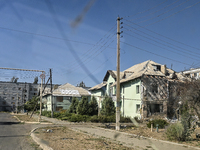 A residential building sustains damage from Russian shelling in the frontline city of Kurakhove, Pokrovsk district, Donetsk region, eastern...