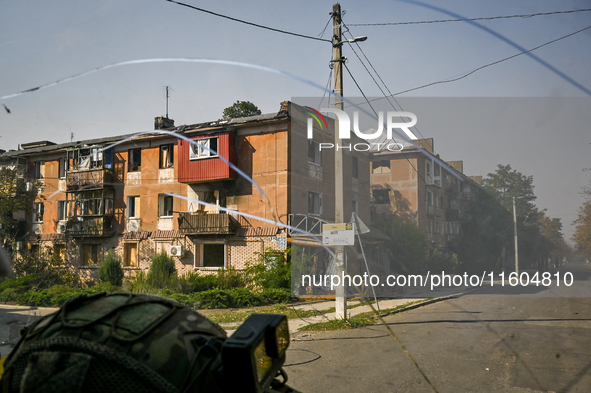 A residential building sustains damage from Russian shelling in the frontline city of Kurakhove, Pokrovsk district, Donetsk region, eastern...