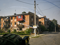 A residential building sustains damage from Russian shelling in the frontline city of Kurakhove, Pokrovsk district, Donetsk region, eastern...