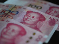 Chinese Yuan banknotes are pictured in Fuyang, China, on September 24, 2024. On September 24, the People's Bank of China announces that it w...