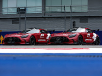 The Mercedes AMG Safety Car participates in the Formula 1 Singapore Grand Prix 2024 on the Marina Bay Circuit in Singapore from September 19...