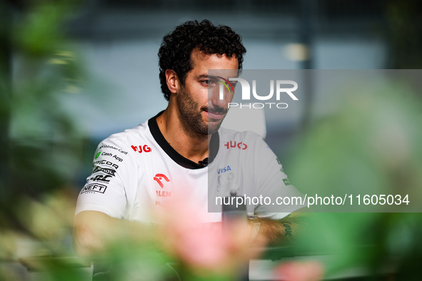 Daniel Ricciardo of Visa Cash App RB F1 Team VCARB 01 poses for a portrait during the Formula 1 Singapore Grand Prix 2024 on the Marina Bay...