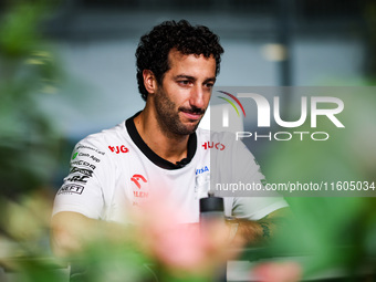 Daniel Ricciardo of Visa Cash App RB F1 Team VCARB 01 poses for a portrait during the Formula 1 Singapore Grand Prix 2024 on the Marina Bay...