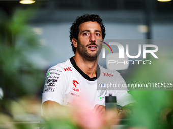 Daniel Ricciardo of Visa Cash App RB F1 Team VCARB 01 poses for a portrait during the Formula 1 Singapore Grand Prix 2024 on the Marina Bay...