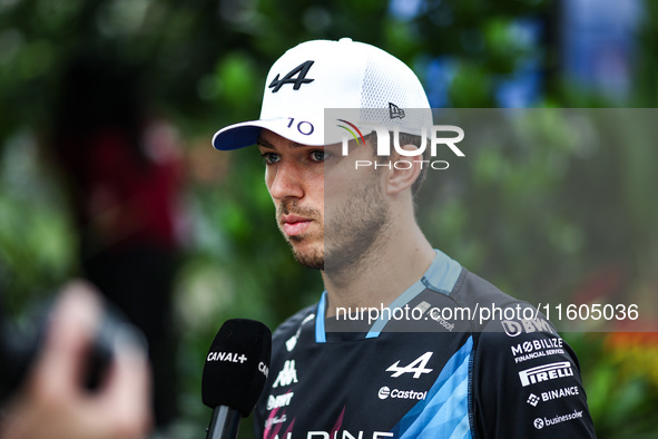 Pierre Gasly of Alpine F1 Team A524, portrait during the Formula 1 Singapore Grand Prix 2024 on the Marina Bay Circuit, in Singapore, on Sep...