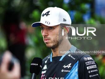 Pierre Gasly of Alpine F1 Team A524, portrait during the Formula 1 Singapore Grand Prix 2024 on the Marina Bay Circuit, in Singapore, on Sep...