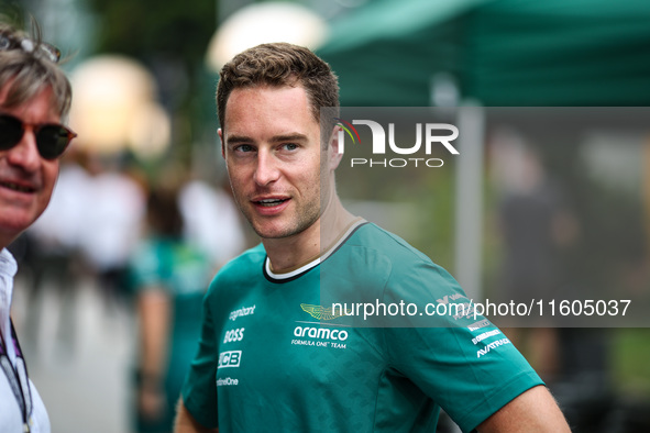 Stoffel Vandoorne of Aston Martin F1 Team poses for a portrait during the Formula 1 Singapore Grand Prix in Singapore, on September 19-22, 2...