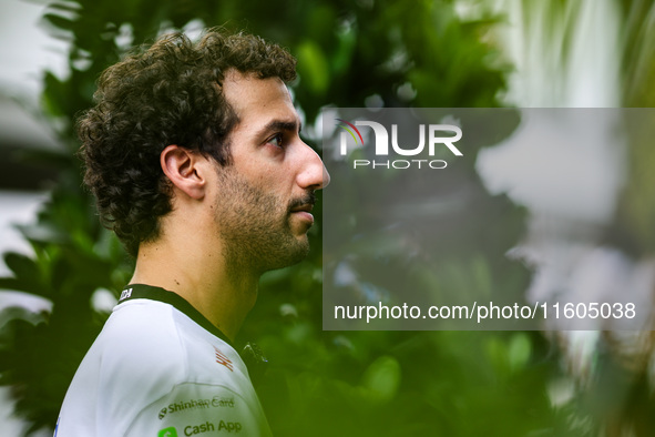 Daniel Ricciardo of Visa Cash App RB F1 Team VCARB 01 poses for a portrait during the Formula 1 Singapore Grand Prix 2024 on the Marina Bay...