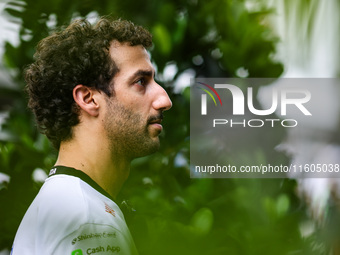 Daniel Ricciardo of Visa Cash App RB F1 Team VCARB 01 poses for a portrait during the Formula 1 Singapore Grand Prix 2024 on the Marina Bay...