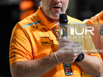 Zak Brown, CEO of McLaren F1 Team, during the Formula 1 Singapore Grand Prix in Singapore, on September 19-22, 2024, at the Marina Bay Circu...