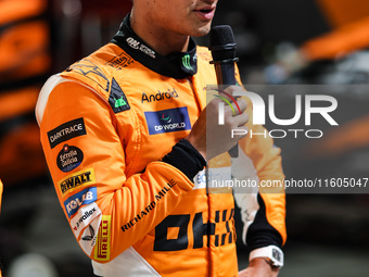 Lando Norris of McLaren F1 Team MCL38, portrait during the Formula 1 Singapore Grand Prix 2024 in Singapore, on September 19 to 22, 2024, on...